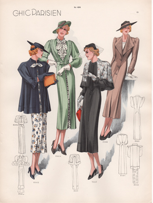 Chic Paris fashion prints from 1936